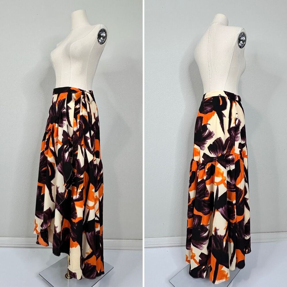 NWT Anthropologie Hutch Floral Wrap Midi Skirt S High Low Ruffle Boho Romantic - Picture 8 of 13